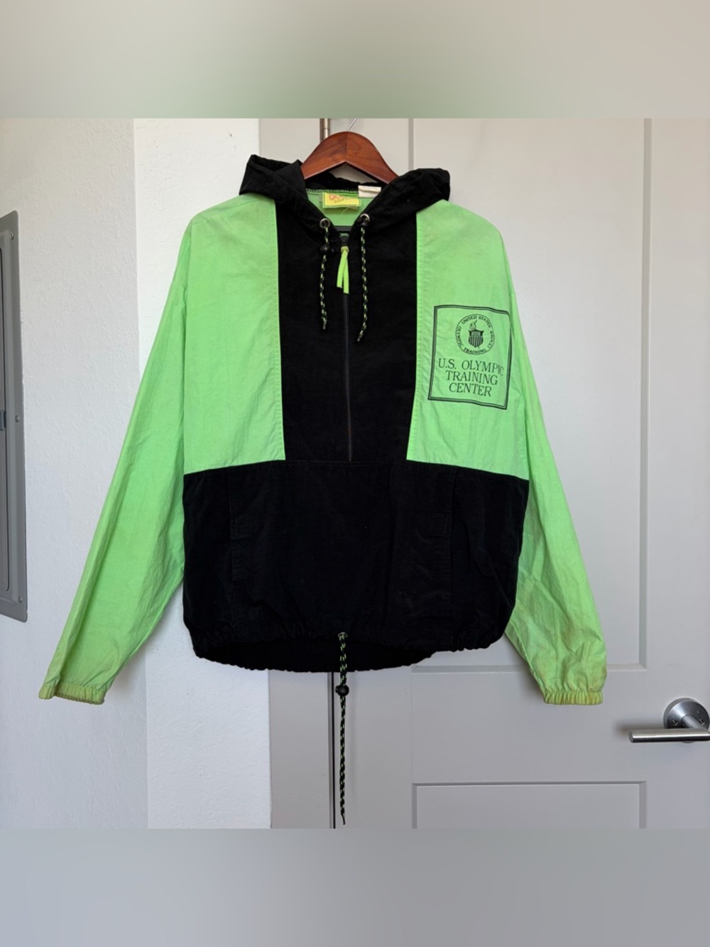 VINTAGE U.S OLYMPIC TRAINING CENTER PULLOVER WINDBREAKER JACKET GREEN MEN’S M